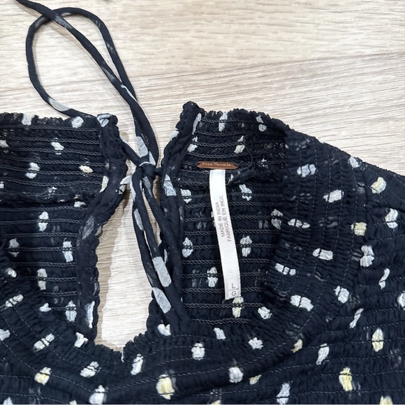 Free people Polka Dot Sheer Black Blouse L - Picture 2 of 4